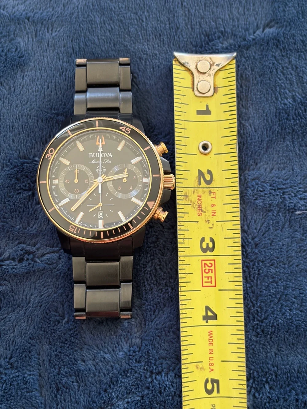 Bulova Marine Star 98B302 Chronograph Watch New Battery